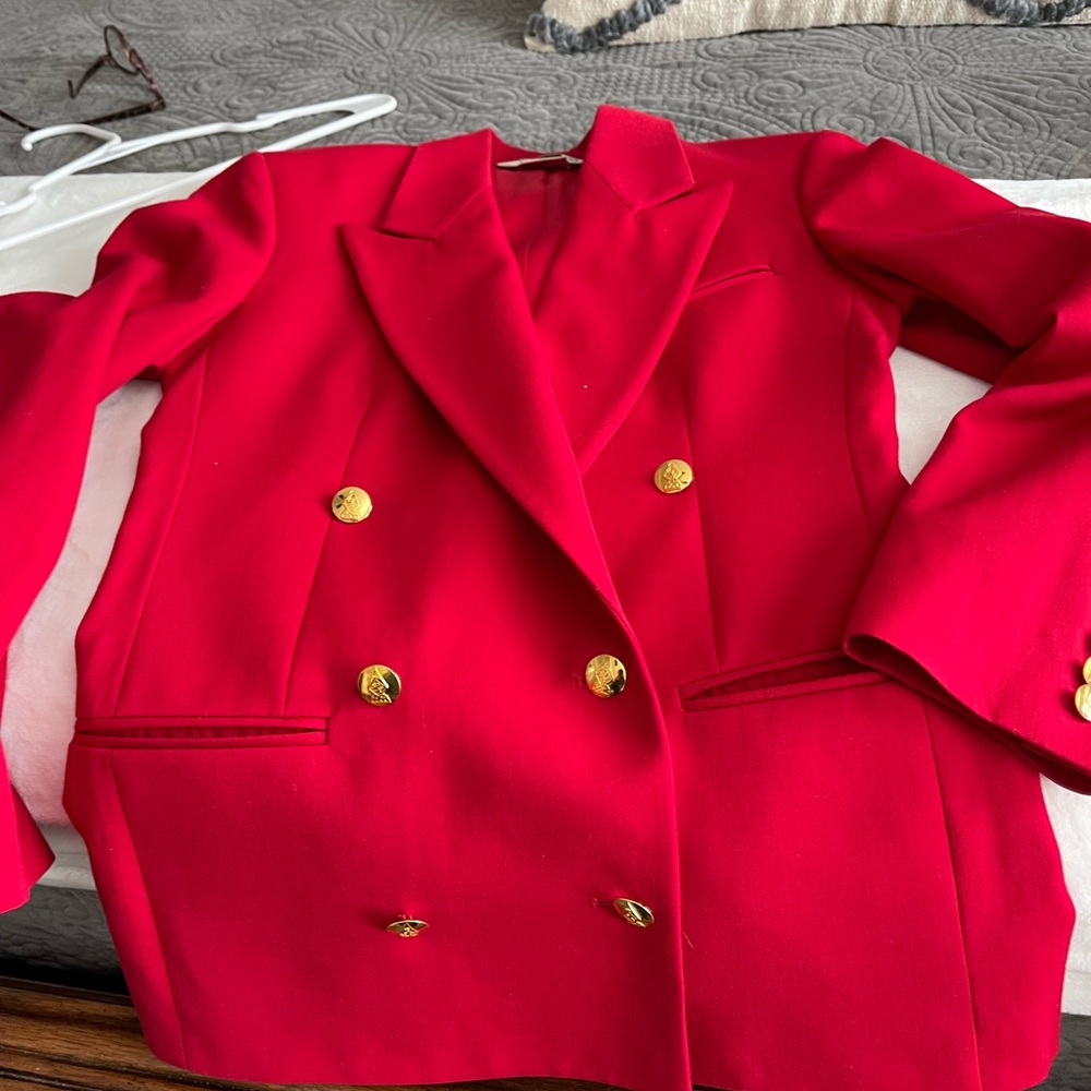 Red suit coat